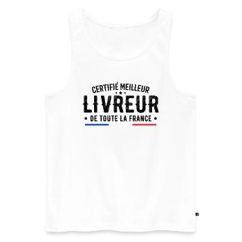 Certified Best Delivery Man in All of France - Men's Premium Organic Tank Top - white - Front - Michal (187cm)