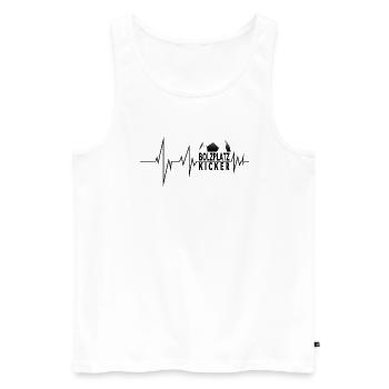 Bolzplatzkicker Herzlinie Fußball Fan Kicker - Männer Premium Bio Tank Top - Weiß - Vorne - Michal (187cm)