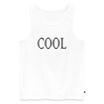 COOL Buzzword Sayings Slogan - Men's Premium Organic Tank Top - white - Front - Michal (187cm)