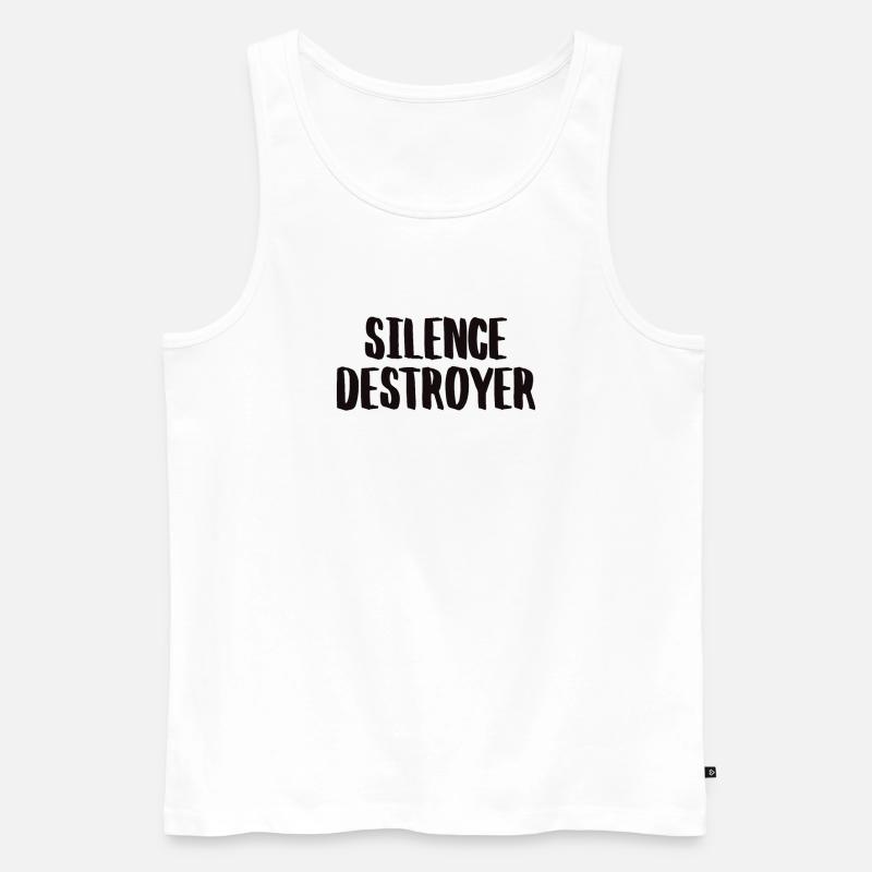 Silence Destroyer Zerstörer der Stille - Männer Premium Bio Tank Top - Weiß
