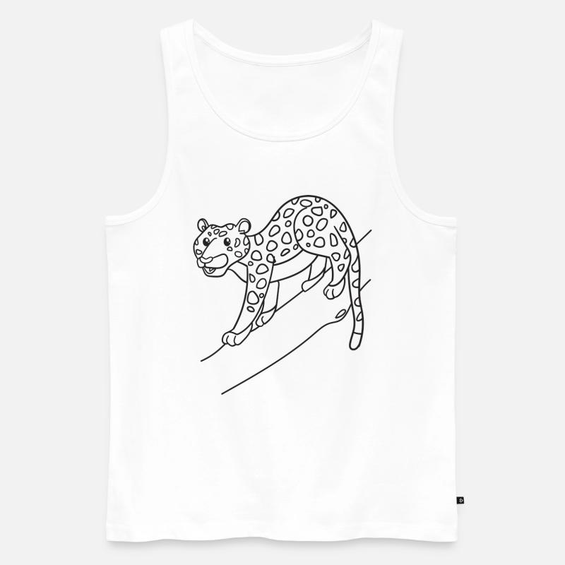 Leopard, Raubkatze, Geschenk, Geschenkidee - Männer Premium Bio Tank Top - Weiß