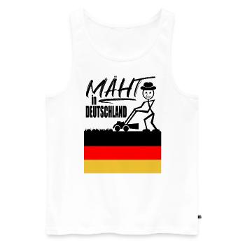 Mäht in Deutschland - Männer Premium Bio Tank Top - Weiß - Vorne - Michal (187cm)