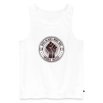 More Blacks More Dogs More Irish - Men's Premium Organic Tank Top - white - Front - AI Model Male 178 light (178cm)