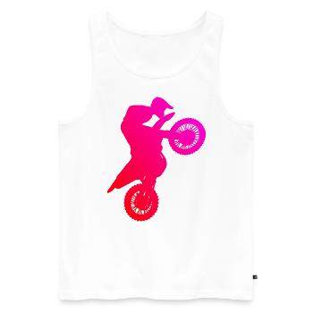 Motocross Dirt Bike Motocross Freestyle Femme - Débardeur bio Premium Homme - blanc - Devant - Michal (187cm)