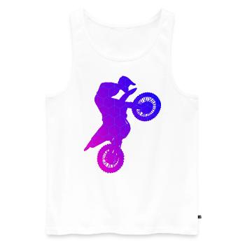 Herren Supermoto Dirtbike Dirt Biker Freestyle Mot - Männer Premium Bio Tank Top - Weiß - Vorne - Michal (187cm)