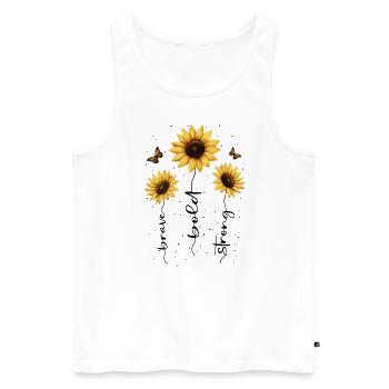 Fleurs d’été Fleur Inspiration Dicton de motivation - Débardeur bio Premium Homme - blanc - Devant - Michal (187cm)