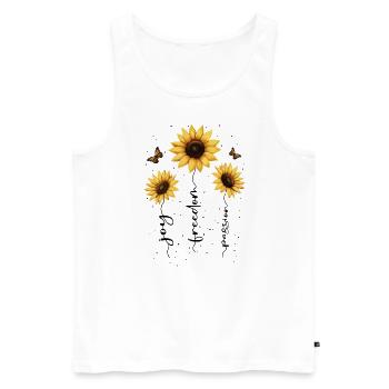 Fleurs d’été Fleur Inspiration Dicton de motivation - Débardeur bio Premium Homme - blanc - Devant - Michal (187cm)