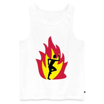 Runner flame - Men's Premium Organic Tank Top - white - Front - AI Model Male 178 light (178cm)