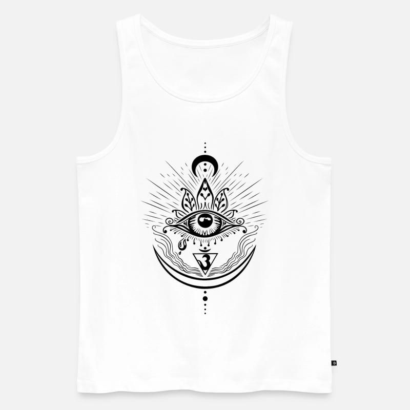 Third Eye Chakra Symbol Third Eye - Men's Premium Organic Tank Top - white