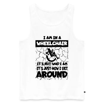 Ich bewege mich in meinem Rollstuhl * - Männer Premium Bio Tank Top - Weiß - Vorne - AI Model Male 178 light (178cm)
