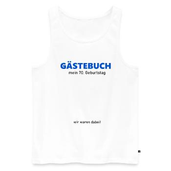 70th Birthday Guestbook to Sign Funny - Men's Premium Organic Tank Top - white - Front - Michal (187cm)