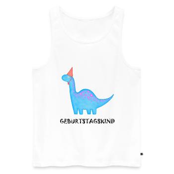 Anniversaire Garçon Brachiosaure Dino Anniversaire - Débardeur bio Premium Homme - blanc - Devant - Michal (187cm)