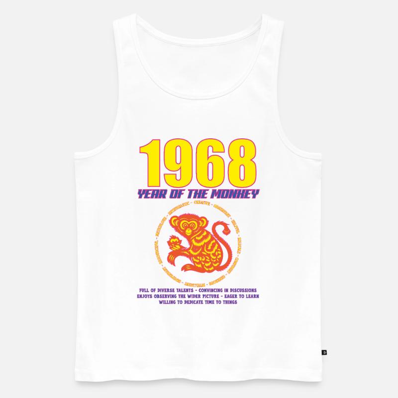 1968_MONKEY_fluor - Männer Premium Bio Tank Top - Weiß