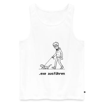 Exe Ausführen - Männer Premium Bio Tank Top - Weiß - Vorne - Michal (187cm)