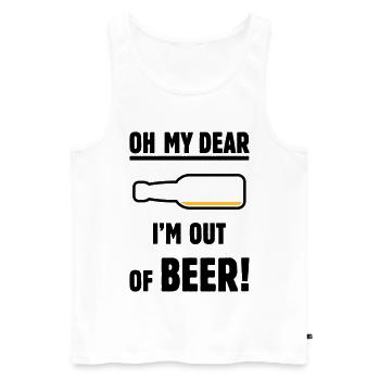 Oh mon cher – je n’ai plus de bière ! (Ale Lager / POS 2C) - Débardeur bio Premium Homme - blanc - Devant - Michal (187cm)