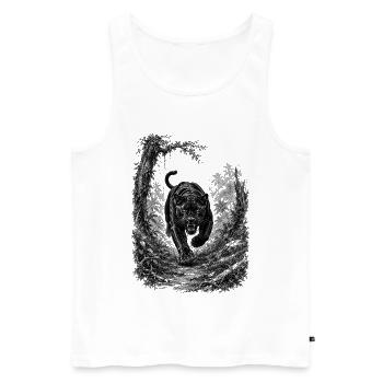 Panthère noire sauvage dans la nature dans le style de dessin - Débardeur bio Premium Homme - blanc - Devant - Michal (187cm)