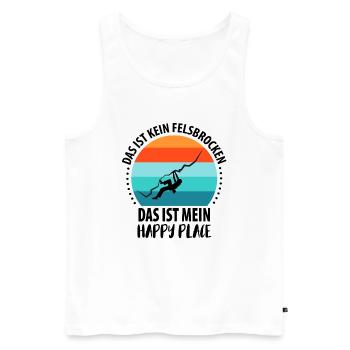 Vintage Bouldern Boulderer Klettern Kletterer - Männer Premium Bio Tank Top - Weiß - Vorne - Michal (187cm)