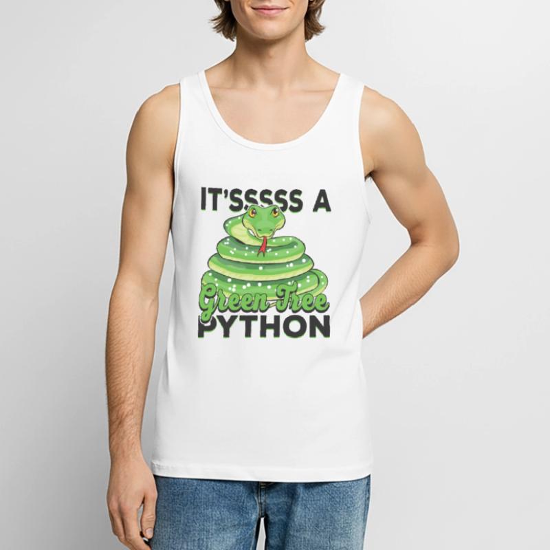 It'sssss a Green Tree Python Men's Premium Organic Tank Top