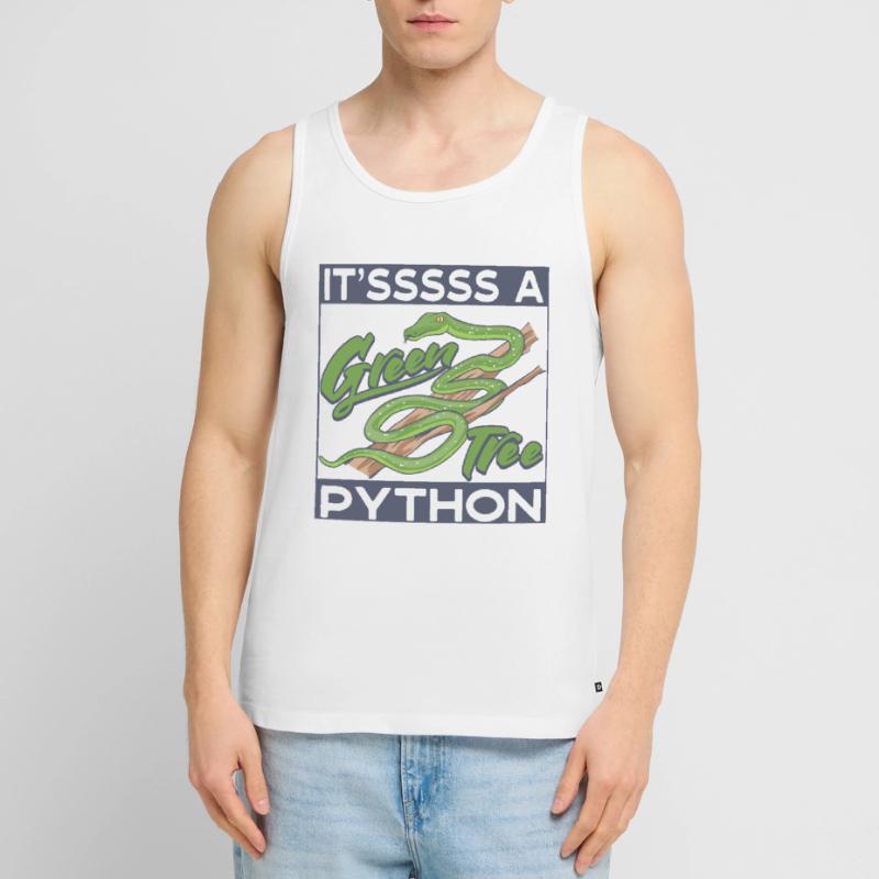 It'sssss a Green Tree Python Men's Premium Organic Tank Top
