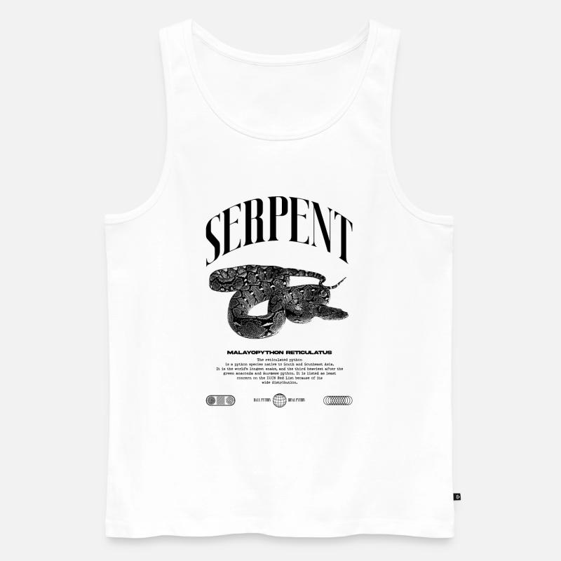 Retikulierte Python-Reptilienhalterin Streetwear - Männer Premium Bio Tank Top - Weiß