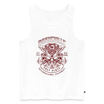 Bonneville Salt Flats Course de moto Vintage - Débardeur bio Premium Homme - blanc - Devant - Michal (187cm)