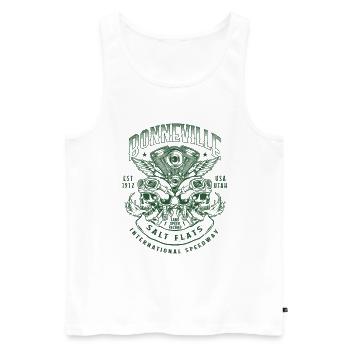 Bonneville Salt Flats Motorcycle Racing Vintage - Men's Premium Organic Tank Top - white - Front - Michal (187cm)