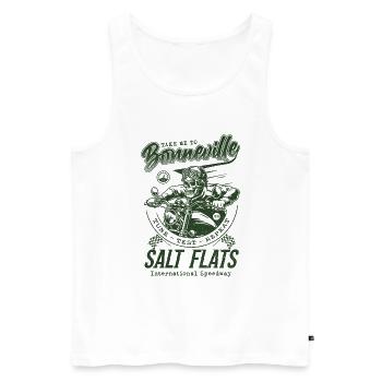 Bonneville Salt Flats Course de moto Vintage - Débardeur bio Premium Homme - blanc - Devant - Michal (187cm)