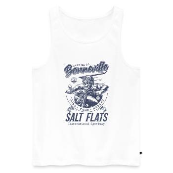 Bonneville Salt Flats Course de moto Vintage - Débardeur bio Premium Homme - blanc - Devant - AI Model Male 178 light (178cm)