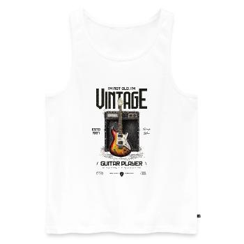 Ich bin nicht alt, ich bin Vintage Retro 1987 Gitarre - Männer Premium Bio Tank Top - Weiß - Vorne - Michal (187cm)