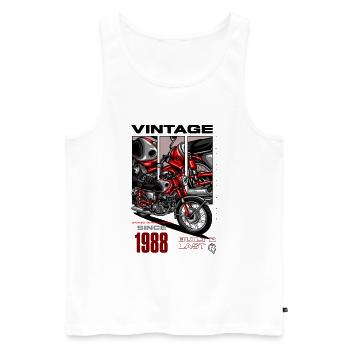 Vintage Motorcycle Bikers Motorbike Birthday 1988 - Men's Premium Organic Tank Top - white - Front - Michal (187cm)