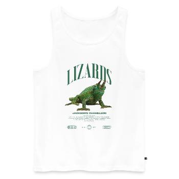 Gardien de lézard caméléon streetwear de Jackson - Débardeur bio Premium Homme - blanc - Devant - Michal (187cm)