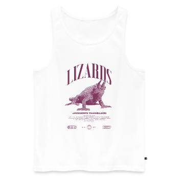 Jackson's Chameleon Streetwear Lizard Keeper - Men's Premium Organic Tank Top - white - Front - Michal (187cm)