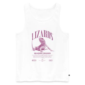 Dragon barbu Streetwear gardien de lézard - Débardeur bio Premium Homme - blanc - Devant - Michal (187cm)