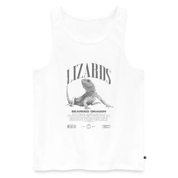 dragon barbu streetwear lézard keeper - Débardeur bio Premium Homme - blanc - Devant - Michal (187cm)