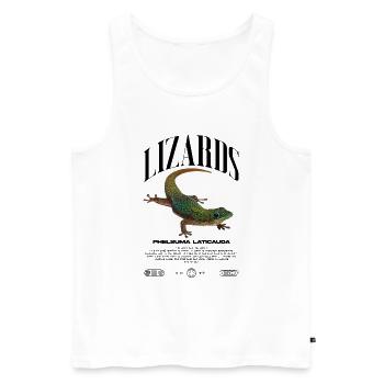 Phelsuma laticauda Day Gecko Lizard Keeper - Men's Premium Organic Tank Top - white - Front - Michal (187cm)