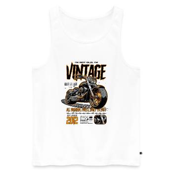 Moto Motards Motard Anniversaire Né En 2012 - Débardeur bio Premium Homme - blanc - Devant - Michal (187cm)