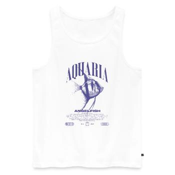 Altum Kaiserfisch Cichlid Fish Keeper Streetwear - Männer Premium Bio Tank Top - Weiß - Vorne - Michal (187cm)