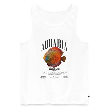 Diskus-Buntbarsch Fish Keeper Moderne Streetwear - Männer Premium Bio Tank Top - Weiß - Vorne - AI Model Male 178 light (178cm)