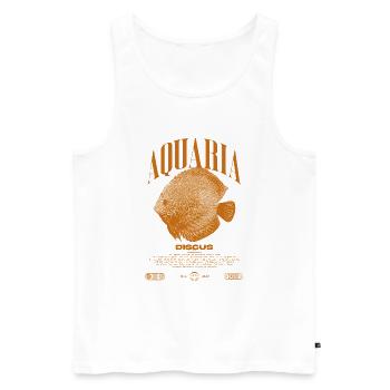 Diskus-Buntbarsch Fish Keeper Moderne Streetwear - Männer Premium Bio Tank Top - Weiß - Vorne - AI Model Male 178 light (178cm)