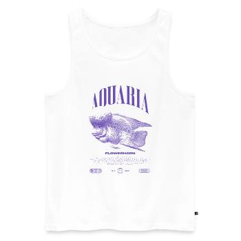 Flowerhorn Cichlid Fish Keeper Streetwear - Männer Premium Bio Tank Top - Weiß - Vorne - Michal (187cm)
