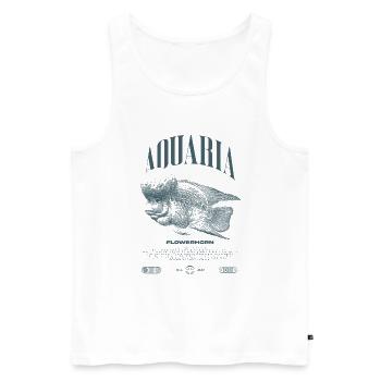 Flowerhorn Cichlid Fish Keeper Streetwear - Männer Premium Bio Tank Top - Weiß - Vorne - Michal (187cm)
