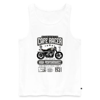 Cafe Racer Motorrad Geburtstag Biker Jahrgang 1931 - Männer Premium Bio Tank Top - Weiß - Vorne - Michal (187cm)