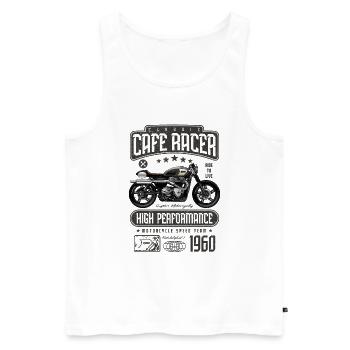 Cafe Racer Motorrad Geburtstag Biker Jahrgang 1960 - Männer Premium Bio Tank Top - Weiß - Vorne - Michal (187cm)