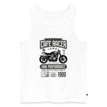 Cafe Racer Motorrad Geburtstag Biker Jahrgang 1988 - Männer Premium Bio Tank Top - Weiß - Vorne - Michal (187cm)