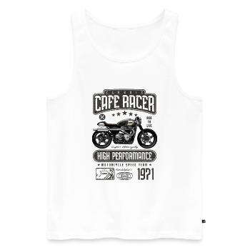 Cafe Racer Motorrad Geburtstag Biker Jahrgang 1971 - Männer Premium Bio Tank Top - Weiß - Vorne - Michal (187cm)