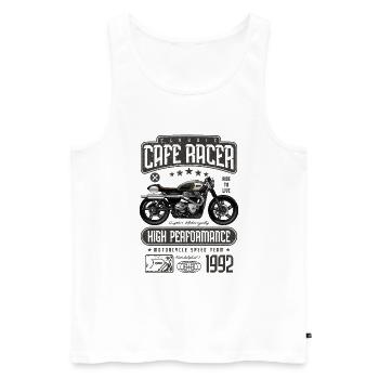 Cafe Racer Moto Anniversaire Motard Né en 1992 - Débardeur bio Premium Homme - blanc - Devant - Michal (187cm)