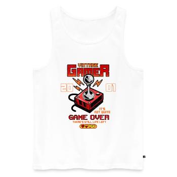 Vintage Gamer seit 2001 Lustiger Geburtstag Gaming - Männer Premium Bio Tank Top - Weiß - Vorne - Michal (187cm)