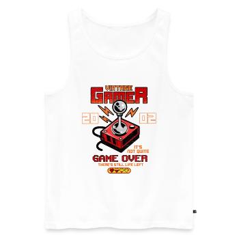 Vintage Gamer depuis 2002 Drôle d’anniversaire Gaming - Débardeur bio Premium Homme - blanc - Devant - Michal (187cm)