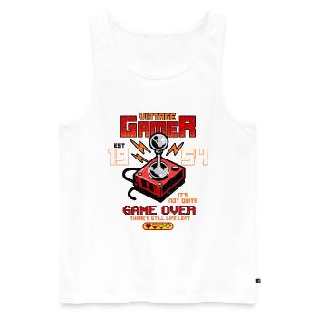 Vintage Gamer seit 1954 Lustige Geburtstagsspiele - Männer Premium Bio Tank Top - Weiß - Vorne - Michal (187cm)