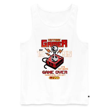 Vintage Gamer seit 1995 Lustige Geburtstagsspiele - Männer Premium Bio Tank Top - Weiß - Vorne - Michal (187cm)